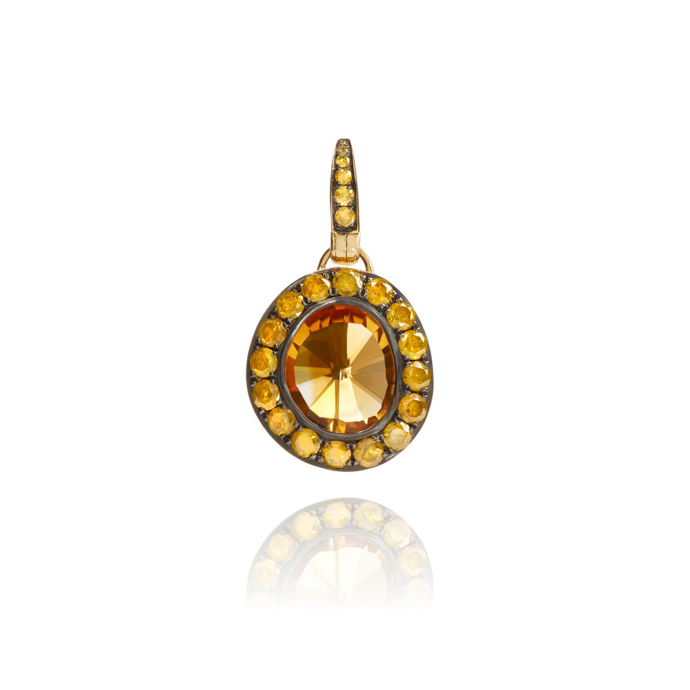 Dusty Diamonds 18ct Gold Citrine Pendant | Annoushka jewelley